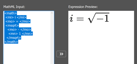 Syntax and display of the expression “i=√–1”. Did you notice the syntax error?